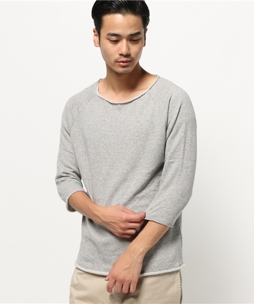 CIAOPANIC(チャオパニック)の「【Ciaopanic】 フォギーダイ裏毛ボートネック7分(Tシャツ/カットソー・メンズ・グレー/オリーブ/ネイビー・LARGE/MEDIUM)」の1枚目の写真