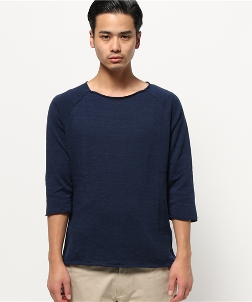 CIAOPANIC(チャオパニック)の「【Ciaopanic】 フォギーダイ裏毛ボートネック7分(Tシャツ/カットソー・メンズ・グレー/オリーブ/ネイビー・LARGE/MEDIUM)」の5枚目の写真