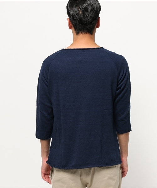 CIAOPANIC(チャオパニック)の「【Ciaopanic】 フォギーダイ裏毛ボートネック7分(Tシャツ/カットソー・メンズ・グレー/オリーブ/ネイビー・LARGE/MEDIUM)」の7枚目の写真