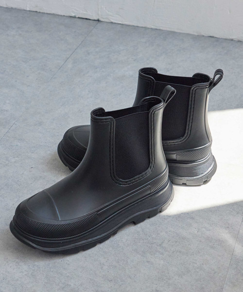 VENCEEXCHANGE（ヴァンスエクスチェンジ）の「厚底サイドゴアレインブーツ（ブーツ・レディース・ブラック・L/M）」の12枚目の写真