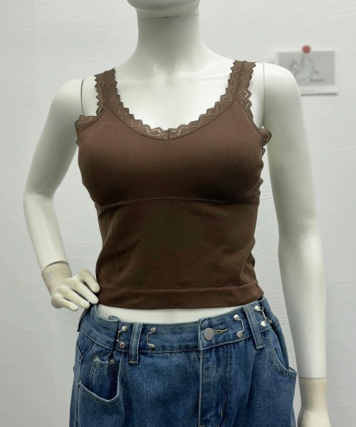 Miniministore(ミニミニストア)の「タンクトップ カップ付き 無地インナー(キャミソール・レディース・ブラック/ブラウン/ホワイト・FREE)」の11枚目の写真