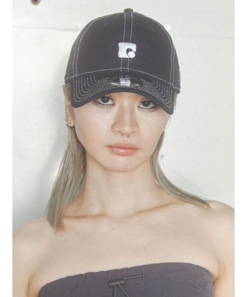 NEW ERA（ニューエラ）の「【ニューエラコラボ】ボックス E マークキャップ（キャップ・レディース・カーキ/ネイビー/ブラック・FREE）」の4枚目の写真