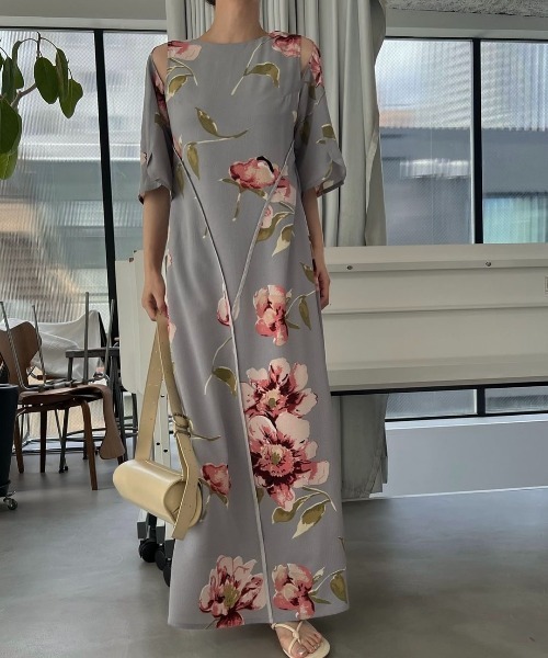 WILLFULLY（ウィルフリー）の「hollow out big flower OP（ワンピース・レディース・グレー系その他/ブラック・FREE）」の2枚目の写真