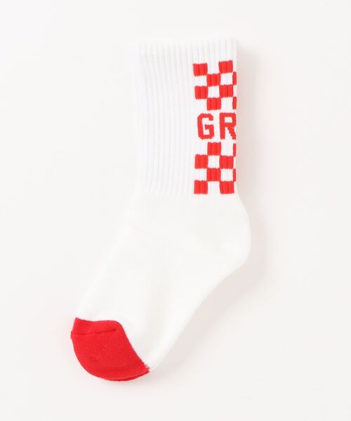 GROOVY COLORS（グルービーカラーズ）の「GROOVY Checker Flag Socks（ソックス/靴下・キッズ・ブラック/ブルー/ホワイト・SMALL/MEDIUM/LARGE）」の2枚目の写真