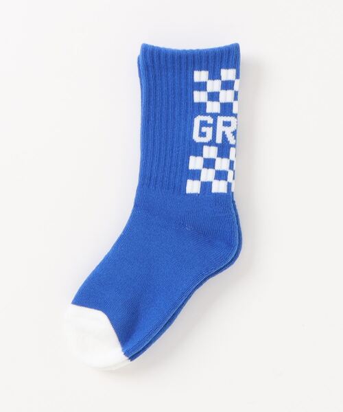 GROOVY COLORS（グルービーカラーズ）の「GROOVY Checker Flag Socks（ソックス/靴下・キッズ・ブラック/ブルー/ホワイト・SMALL/MEDIUM/LARGE）」の3枚目の写真