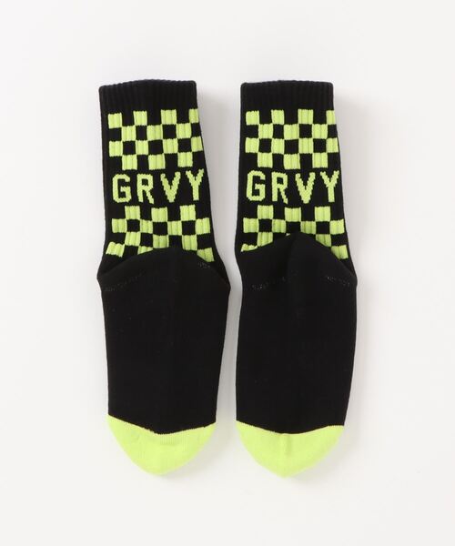 GROOVY COLORS（グルービーカラーズ）の「GROOVY Checker Flag Socks（ソックス/靴下・キッズ・ブラック/ブルー/ホワイト・SMALL/MEDIUM/LARGE）」の4枚目の写真
