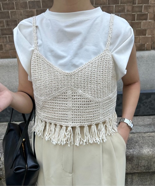 I_am（アイアム）の「shoulder tuck design tops / ショルダータックデザイントップス（Tシャツ/カットソー・レディース・ホワイト/ブラック・FREE）」の12枚目の写真