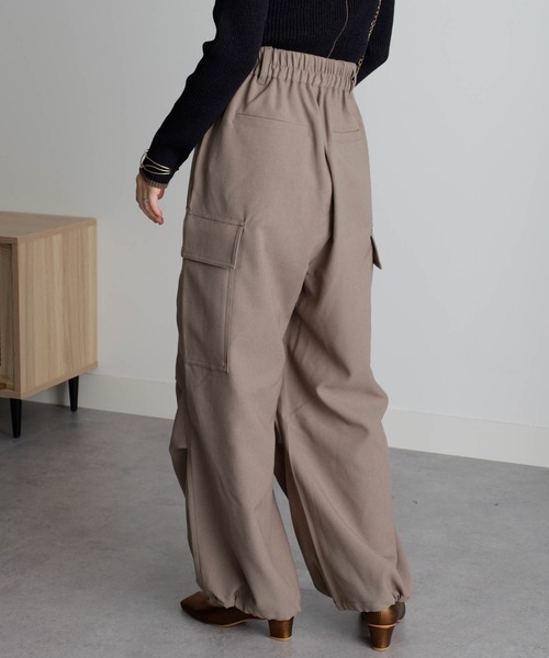 RANAN（ラナン）の「ウール調ツイルカーゴパンツ（カーゴパンツ・レディース・グレイッシュベージュ/チャコール・M/L/LL）」の21枚目の写真