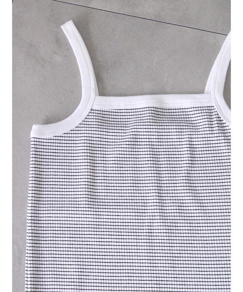 Te chichi TERRASSE(テチチテラス)の「【抗菌防臭】テレコキャミソール(キャミソール・レディース・ホワイト/ブラック/オフホワイト/チャコールグレー・F)」の1枚目の写真