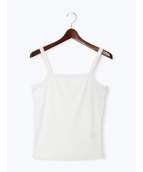 Te chichi TERRASSE(テチチテラス)の「【抗菌防臭】テレコキャミソール(キャミソール・レディース・ホワイト/ブラック/オフホワイト/チャコールグレー・F)」の6枚目の写真