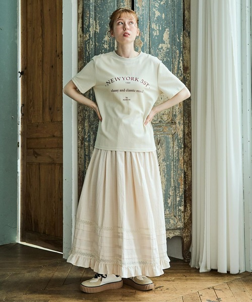 Crisp(クリスプ)の「【ZOZO限定】”NEWYORK 5ST"ロゴTシャツ(Tシャツ/カットソー・レディース・ピンク/アイボリー・FREE)」の5枚目の写真