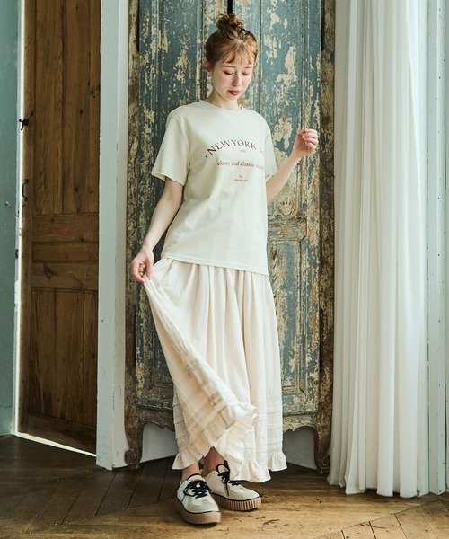 Crisp(クリスプ)の「【ZOZO限定】”NEWYORK 5ST"ロゴTシャツ(Tシャツ/カットソー・レディース・ピンク/アイボリー・FREE)」の6枚目の写真