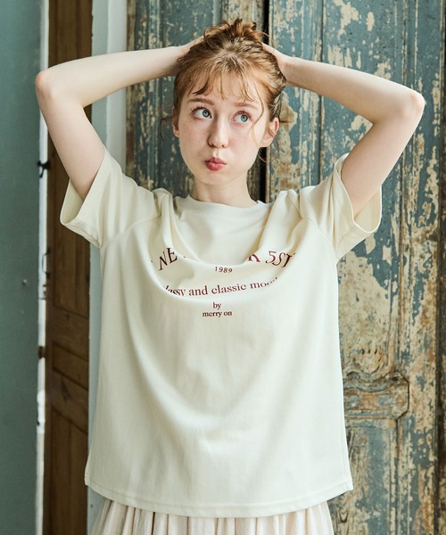 Crisp(クリスプ)の「【ZOZO限定】”NEWYORK 5ST"ロゴTシャツ(Tシャツ/カットソー・レディース・ピンク/アイボリー・FREE)」の11枚目の写真