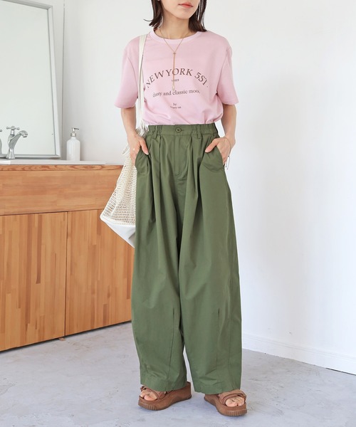 Crisp(クリスプ)の「【ZOZO限定】”NEWYORK 5ST"ロゴTシャツ(Tシャツ/カットソー・レディース・ピンク/アイボリー・FREE)」の15枚目の写真