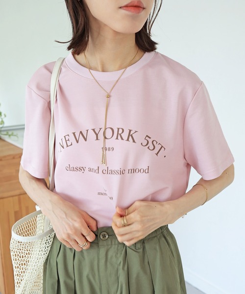 Crisp(クリスプ)の「【ZOZO限定】”NEWYORK 5ST"ロゴTシャツ(Tシャツ/カットソー・レディース・ピンク/アイボリー・FREE)」の18枚目の写真