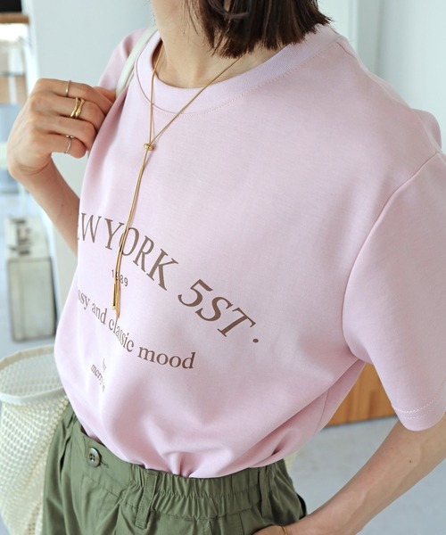 Crisp(クリスプ)の「【ZOZO限定】”NEWYORK 5ST"ロゴTシャツ(Tシャツ/カットソー・レディース・ピンク/アイボリー・FREE)」の20枚目の写真