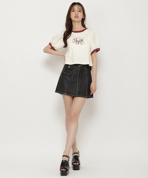 REDYAZEL（レディアゼル）の「ポケット付きベルテッドミニスカート（デニムスカート・レディース・ブラック/ネイビー・SMALL/MEDIUM）」の7枚目の写真