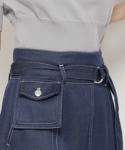 REDYAZEL（レディアゼル）の「ポケット付きベルテッドミニスカート（デニムスカート・レディース・ブラック/ネイビー・SMALL/MEDIUM）」の14枚目の写真