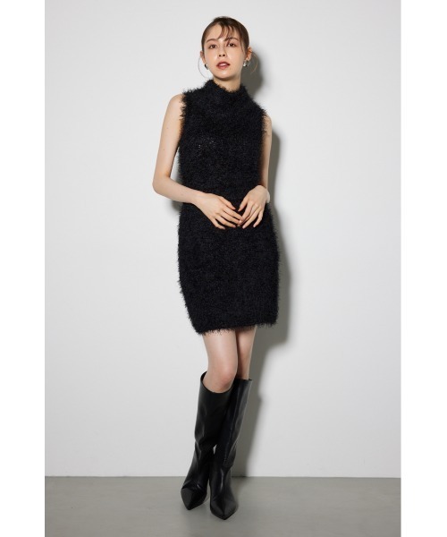 rienda(リエンダ)の「オフタートルノースリーブーシャギーニットトップス(ニット/セーター・レディース・ベージュ/ブラック/ライトグレー・FREE)」の6枚目の写真