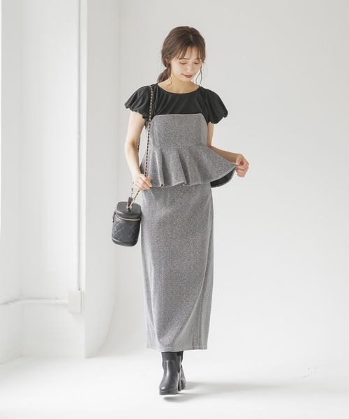 mysty woman（ミスティウーマン）の「アソートショートペプラムキャミ　140928（キャミソール・レディース・グレー/チャコールグレー/ブラウン/ライトベージュ・FREE）」の8枚目の写真