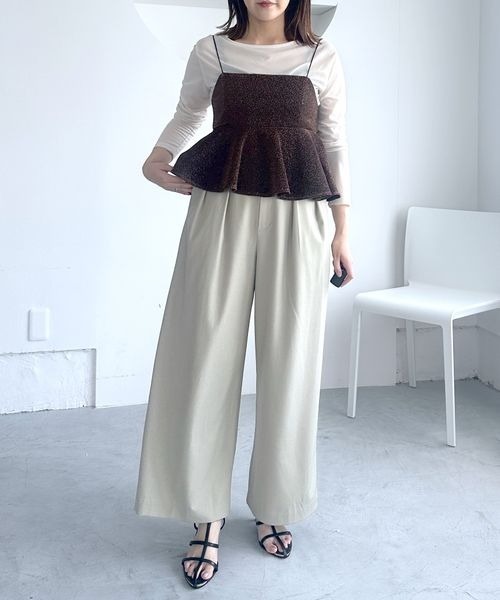 mysty woman（ミスティウーマン）の「アソートショートペプラムキャミ　140928（キャミソール・レディース・グレー/チャコールグレー/ブラウン/ライトベージュ・FREE）」の22枚目の写真