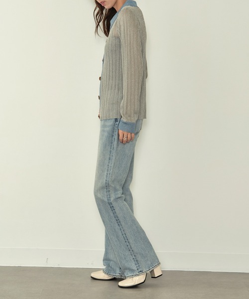 MAISON BREEZE reveur（メゾンブリーズレヴール）の「【MAISON BREEZE reveur】sheer lame knit with collar 襟付き配色シアーラメニット（ニット/セーター・レディース・シルバー/ブラック/ベージュ・FREE）」の15枚目の写真