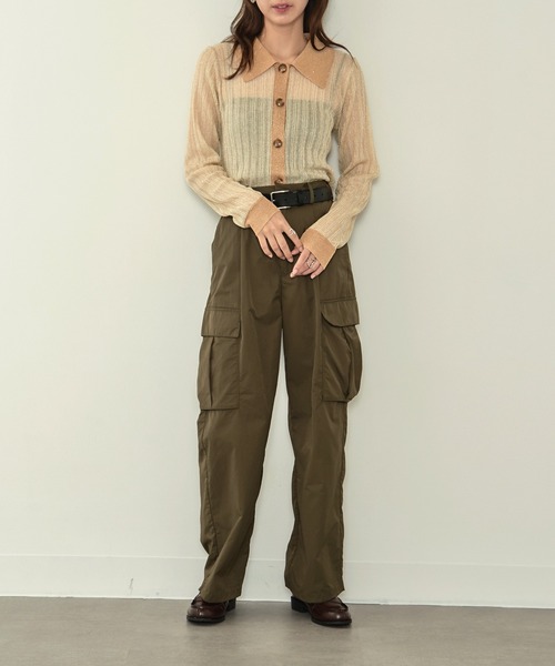 MAISON BREEZE reveur（メゾンブリーズレヴール）の「【MAISON BREEZE reveur】sheer lame knit with collar 襟付き配色シアーラメニット（ニット/セーター・レディース・シルバー/ブラック/ベージュ・FREE）」の21枚目の写真