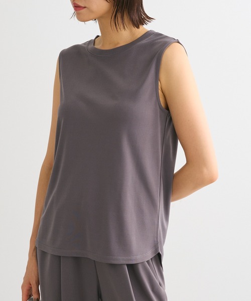 Sugar spoon（シュガースプーン）の「・SUGAR　SPOON【ラッシュガード】ノースリーブ（Tシャツ/カットソー・レディース・ブラック/グレイッシュベージュ/オフホワイト/チャコールグレー・FREE）」の4枚目の写真