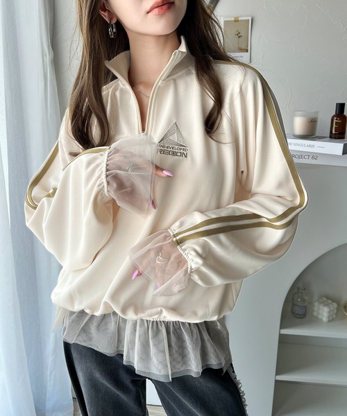 セール】スポーティ×ガーリーな1軍トップス。ワンポイント胸刺繍