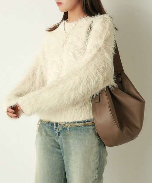 Lui's（ルイス）の「シャギーニット（ニット/セーター・レディース・チャコールグレー/アイボリー/オレンジ/ブラック・FREE）」の9枚目の写真