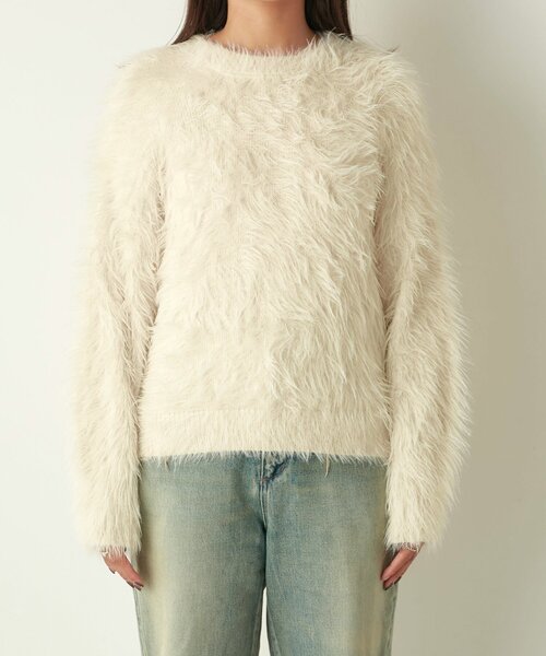 Lui's（ルイス）の「シャギーニット（ニット/セーター・レディース・チャコールグレー/アイボリー/オレンジ/ブラック・FREE）」の13枚目の写真