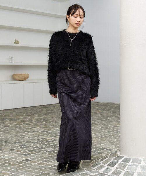 Lui's（ルイス）の「シャギーニット（ニット/セーター・レディース・チャコールグレー/アイボリー/オレンジ/ブラック・FREE）」の19枚目の写真