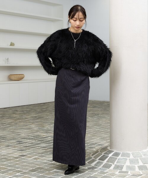 Lui's（ルイス）の「シャギーニット（ニット/セーター・レディース・チャコールグレー/アイボリー/オレンジ/ブラック・FREE）」の20枚目の写真