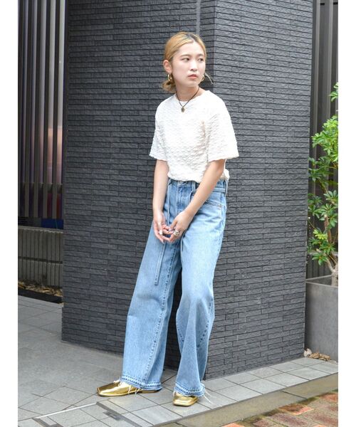 Ungrid（アングリッド）の「カットレースTee（Tシャツ/カットソー・レディース・ブラック/オフホワイト・FREE）」の5枚目の写真