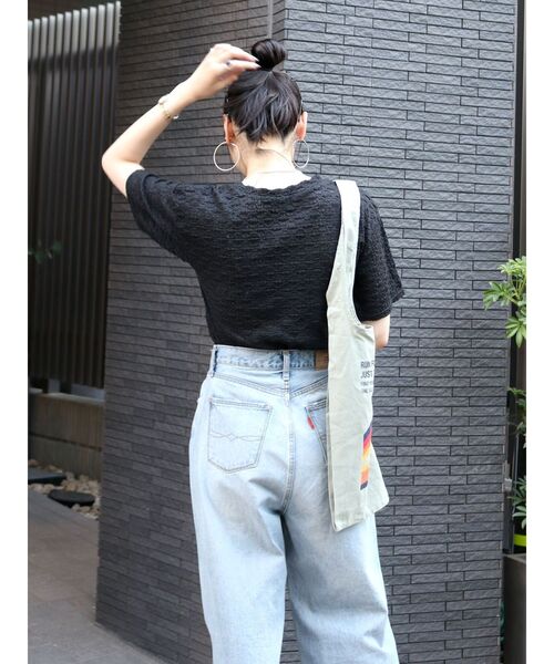 Ungrid（アングリッド）の「カットレースTee（Tシャツ/カットソー・レディース・ブラック/オフホワイト・FREE）」の9枚目の写真