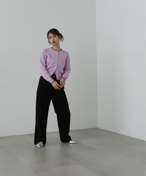 N.（N. Natural Beauty Basic）（エヌエヌナチュラルビューティーベーシック）の「◆バイカラークルーネックニットカーディガン（カーディガン/ボレロ・レディース・ブラウン/ネイビー/ライラック・MEDIUM）」の20枚目の写真