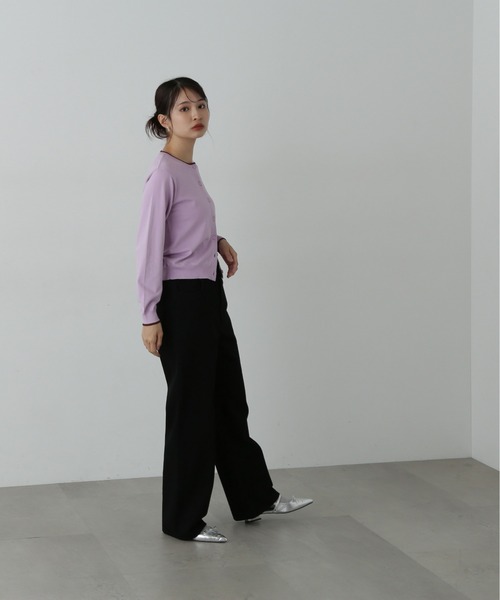 N.（N. Natural Beauty Basic）（エヌエヌナチュラルビューティーベーシック）の「◆バイカラークルーネックニットカーディガン（カーディガン/ボレロ・レディース・ブラウン/ネイビー/ライラック・MEDIUM）」の21枚目の写真