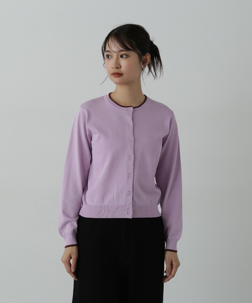 N.（N. Natural Beauty Basic）（エヌエヌナチュラルビューティーベーシック）の「◆バイカラークルーネックニットカーディガン（カーディガン/ボレロ・レディース・ブラウン/ネイビー/ライラック・MEDIUM）」の22枚目の写真