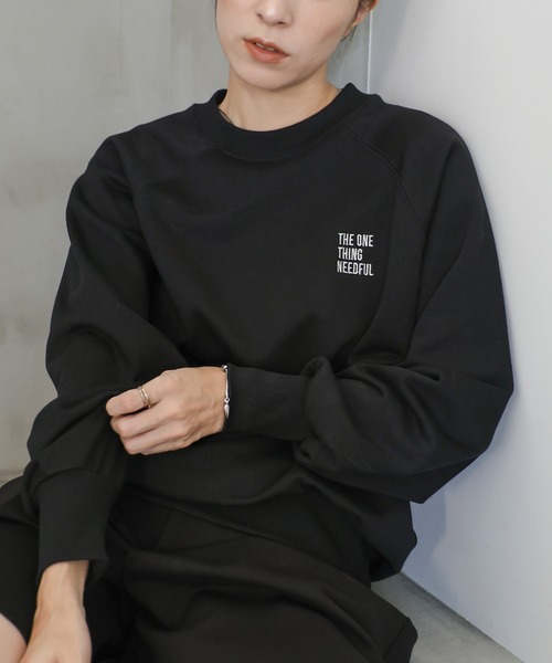 select MOCA(セレクトモカ)の「バックプリントスウェットトップス(スウェット・レディース・ブラック/グレー系その他/グレー・FREE)」の2枚目の写真
