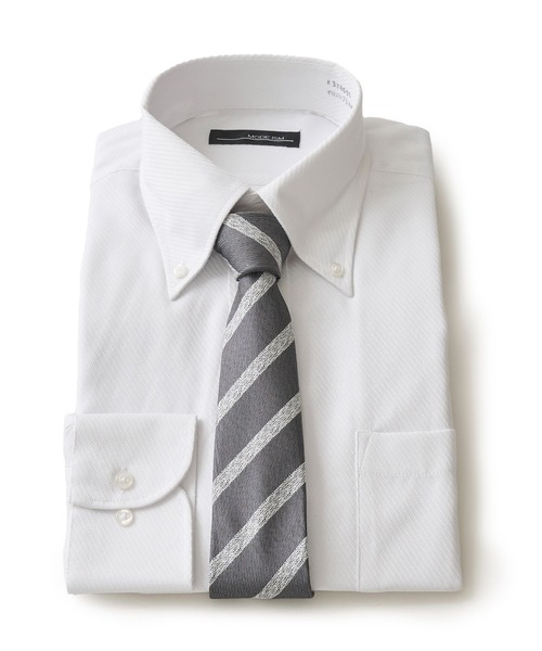 TETE HOMME(テットオム)の「アソート T/Cドレスシャツ / ボタンダウンビジネスシャツ(ビジネスシャツ・メンズ・ホワイト系2/ブルー/ホワイト系1/ホワイト系3/サックスブルー・X-LARGE/LARGE/MEDIUM)」の2枚目の写真