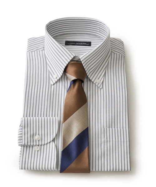 TETE HOMME(テットオム)の「アソート T/Cドレスシャツ / ボタンダウンビジネスシャツ(ビジネスシャツ・メンズ・ホワイト系2/ブルー/ホワイト系1/ホワイト系3/サックスブルー・X-LARGE/LARGE/MEDIUM)」の1枚目の写真