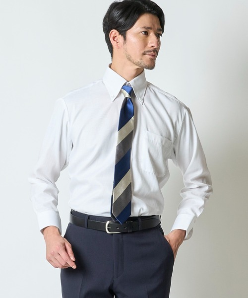 TETE HOMME(テットオム)の「アソート T/Cドレスシャツ / ボタンダウンビジネスシャツ(ビジネスシャツ・メンズ・ホワイト系2/ブルー/ホワイト系1/ホワイト系3/サックスブルー・X-LARGE/LARGE/MEDIUM)」の11枚目の写真