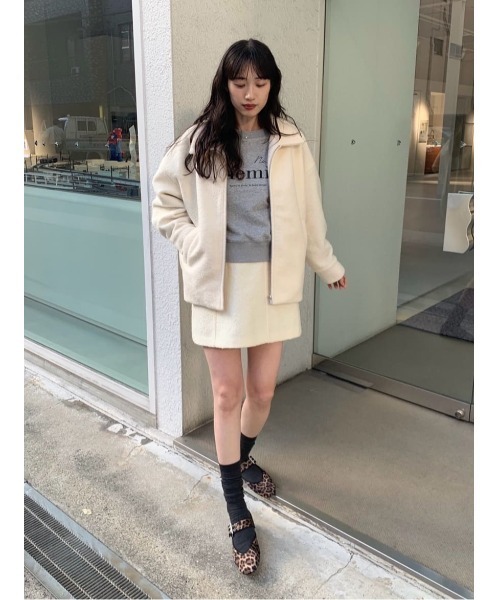titivate(ティティベイト)の「フェイクウールミニスカート(スカート・レディース・アイボリー/チャコール/イエロー・S/M/L)」の19枚目の写真