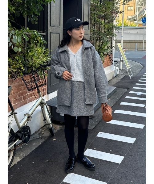 titivate(ティティベイト)の「フェイクウールミニスカート(スカート・レディース・アイボリー/チャコール/イエロー・S/M/L)」の14枚目の写真