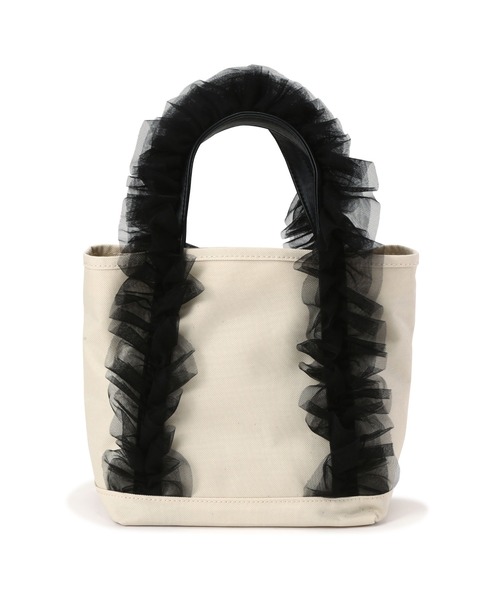 NATURAL BEAUTY BASIC（ナチュラルビューティーベーシック）の「◇フリフリハンドルトートバック（トートバッグ・レディース・グレイッシュベージュ/ブラック/チャコールグレー・ﾌﾘ-）」の9枚目の写真