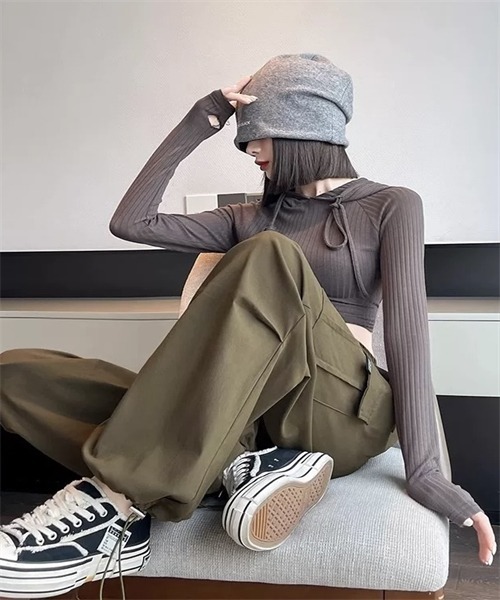 FREE STYLISTS(フリー スタイリスト)の「メンズライクルーズカーゴパンツ(カーゴパンツ・レディース・ブラック/カーキ/ワイン・M/L/S)」の12枚目の写真
