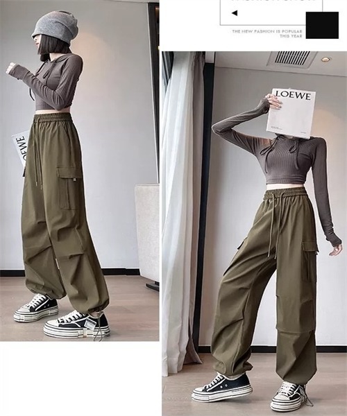 FREE STYLISTS(フリー スタイリスト)の「メンズライクルーズカーゴパンツ(カーゴパンツ・レディース・ブラック/カーキ/ワイン・M/L/S)」の15枚目の写真