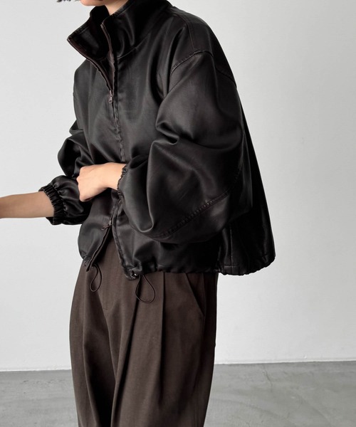 CANAL JEAN（キャナルジーン）の「diggity スタンドカラー合皮ブルゾン