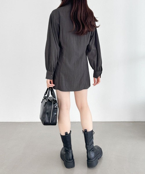 Heather（ヘザー）の「ドロストリボンチュニックシャツ　148934（シャツ/ブラウス・レディース・アイボリー/ブラウン系その他/ブラウン・FREE）」の16枚目の写真