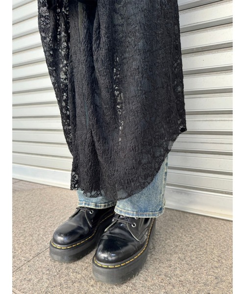 EGOIST(エゴイスト)の「レースシャツライクロングスカート(スカート・レディース・ブラック・FREE)」の9枚目の写真